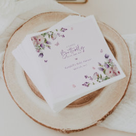 Little Butterfly Garden Blommigt Baby Shower Pappersservett
