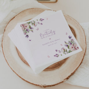 Little Butterfly Garden Blommigt Baby Shower Pappersservett