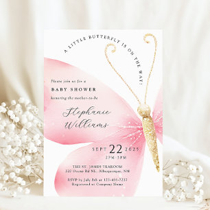 Little Butterfly Girl Baby Shower-inbjudan Inbjudningar
