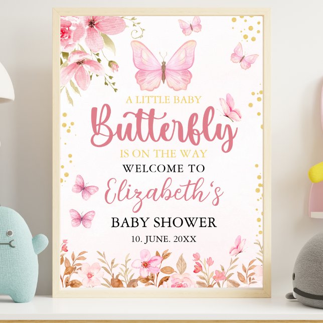 Little Butterfly is on the Way, Baby Shower Girl Poster (Skapare uppladdad)