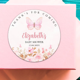 Little Butterfly is on the Way, Baby Shower  Runt Klistermärke