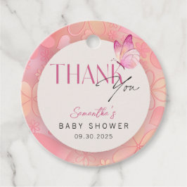 Little Butterfly på Way Baby Shower Tack Gåvor Etiketter