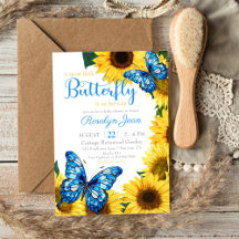 Little Butterfly Solros Cobalt Blue Baby Shower