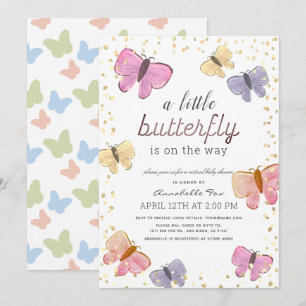 Little Butterfly Virtuell Baby Shower Inbjudningar