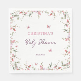 Little Butterfly Watercolor Baby Shower Pappersservett