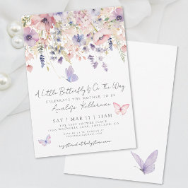Little Butterfly WildblomBaby Shower Inbjudningar