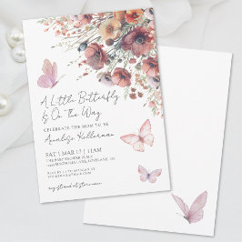 Little Butterfly Wildbloms Fall Baby Shower Inbjudningar