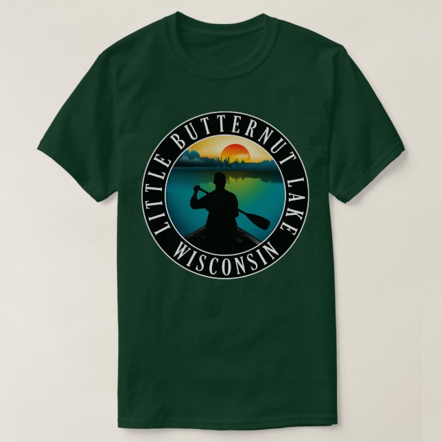 Little Butternut Sjö Wisconsin Canoeing T Shirt (Design framsida)