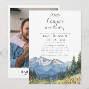 Little Camper Mountain Baby Shower Foto Inbjudningar