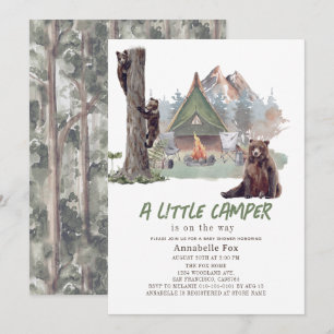Little Camper Mountain Bears Boy Shower Inbjudningar