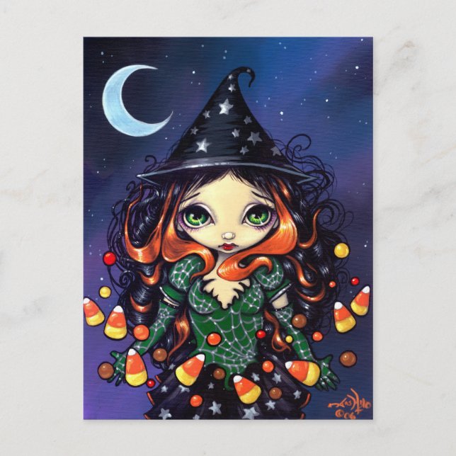 "Little Candy Witch" vykort (Framsida)