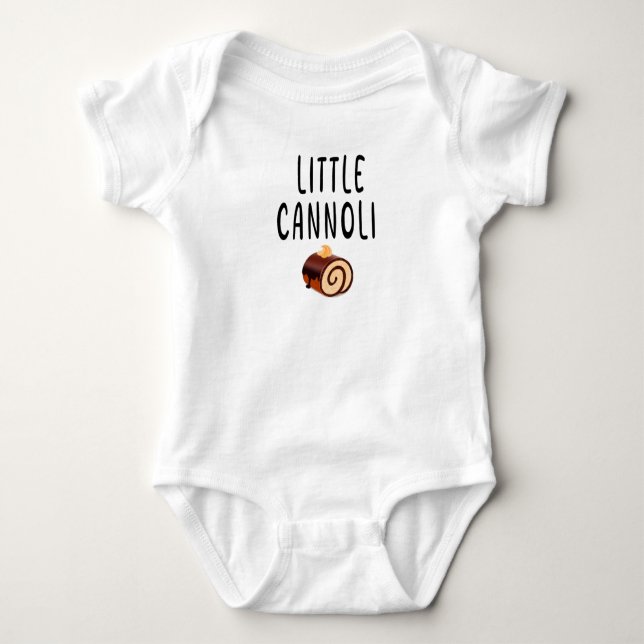 Little Cannoli Baby Pastry shirt, Hipster Baby T Shirt (Framsida)