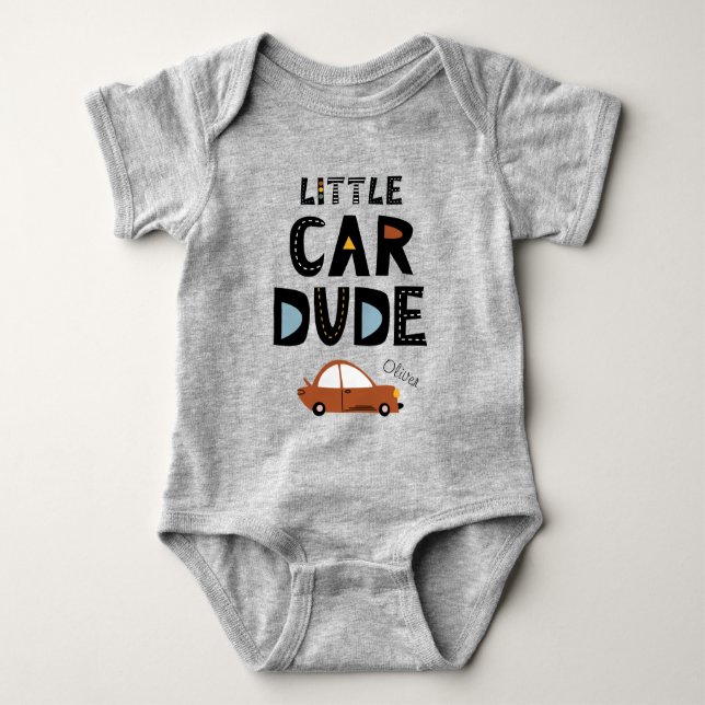 Little Car Boy First Namn T Shirt (Framsida)
