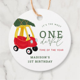 Little Car Helgdag Oenderful Birthday Favors Gåvor Etiketter