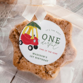 Little Car Helgdag Oenderful Birthday Favors Runt Klistermärke