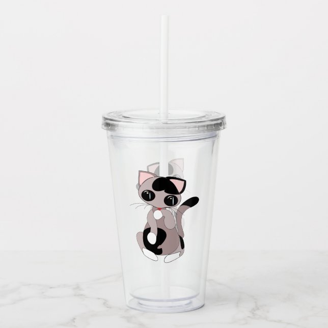 Little Cat Acrylic Tumbler Take Away Mugg (Framsida)