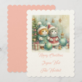 Little cats, Merry Christmas Inbjudningar