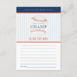 Little Champ Baseball Advice for Morsa Baby Shower Tilläggskort