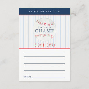 Little Champ Baseball Advice for Morsa Baby Shower Tilläggskort