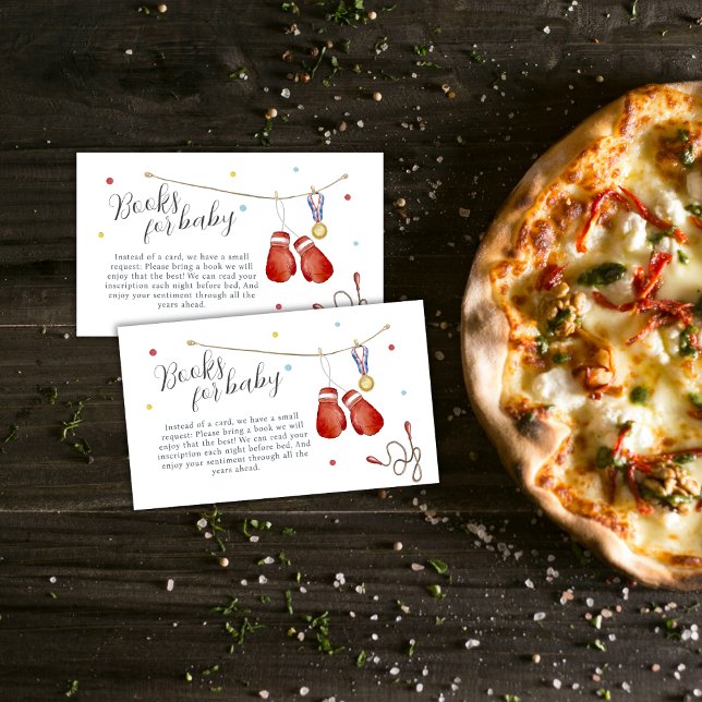 Little Champion Boxing Books For Baby Shower Tilläggskort (Little Champion Boxing Books For Baby Shower Enclosure Card)