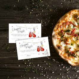 Little Champion Boxing Diaper Raffle Baby Shower Tilläggskort