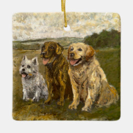 Little Chat: Whimsical Christmas Farm Animal Julgransprydnad Keramik