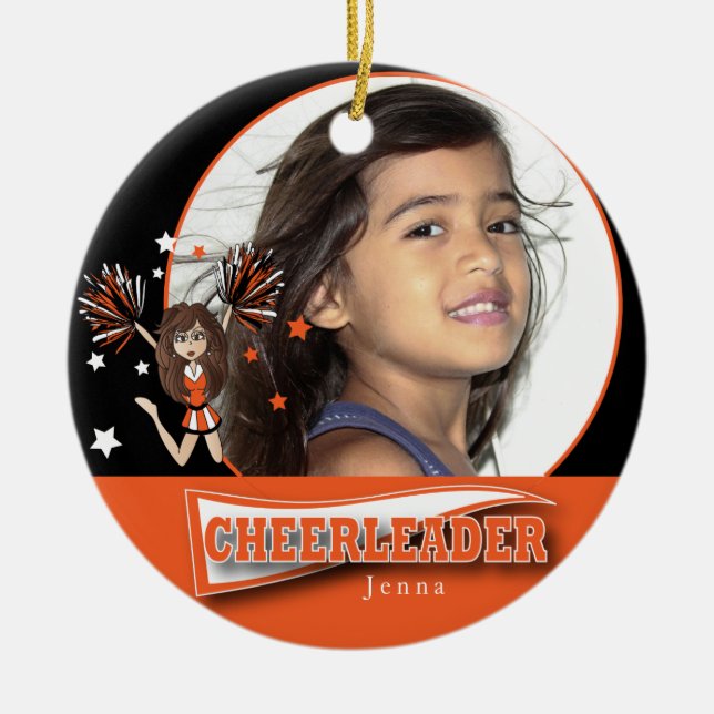 Little Cheermanager - DIY Photo - Orange Julgransprydnad Keramik (Framsidan)