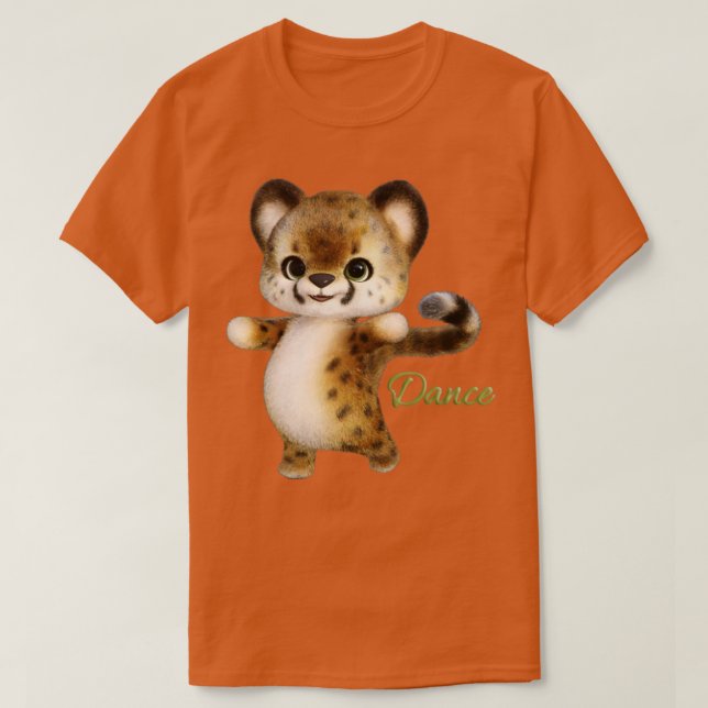 Little Cheetah cat Dancing T Shirt (Design framsida)
