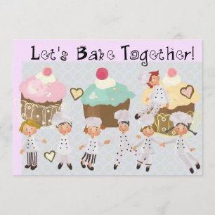 Little Chef Baking Party 5x7-inbjudan Inbjudningar
