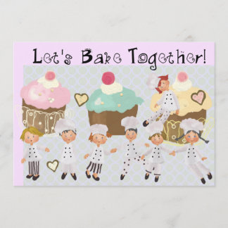 Little Chef Baking Party 5x7-inbjudan Inbjudningar
