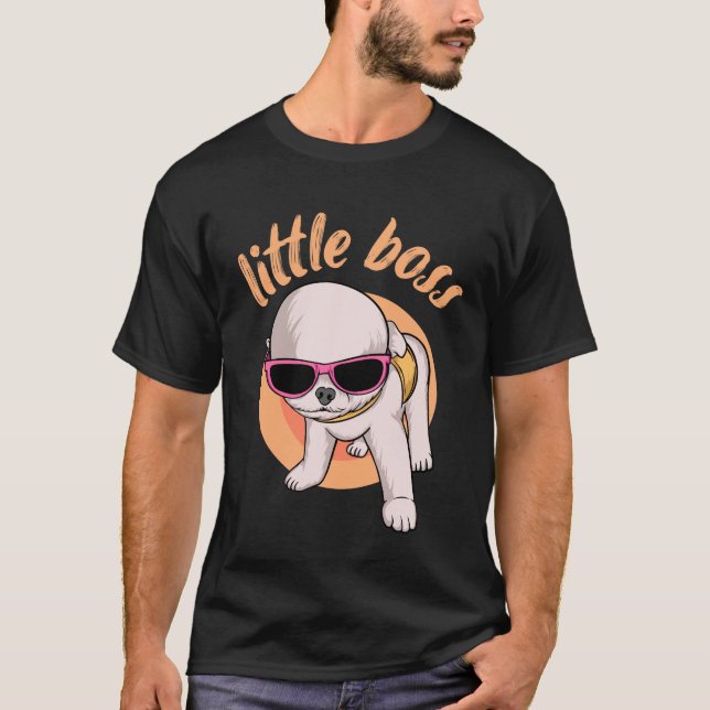 Little Chef Funny Chihuahua Hundar with cute-glasö T Shirt (Framsida)
