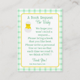 Little Chick Baby Book Request Neutral Baby Shower Tilläggskort