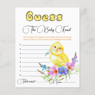 Little Chick Baby Shower Gissar Baby matkortet.