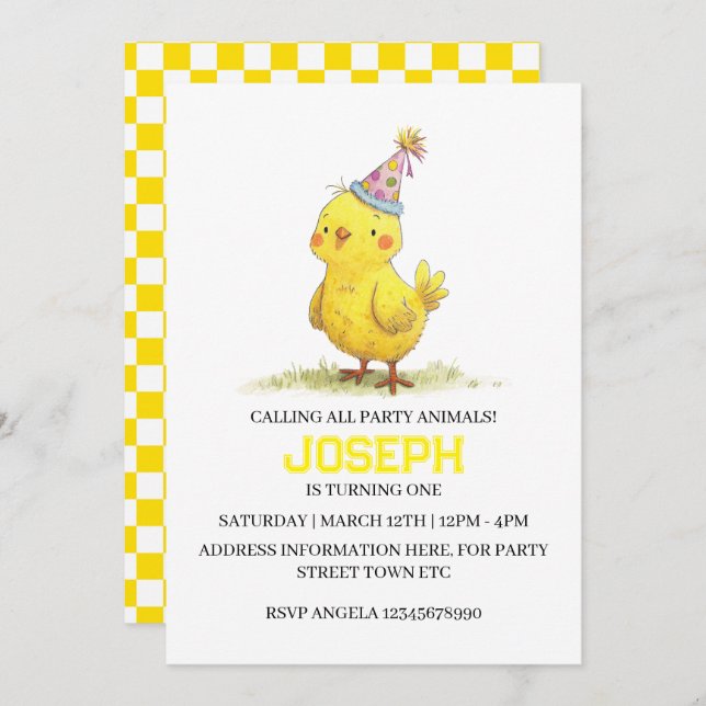 Little Chick Farm Birthday Chicken (Fram/baksida)