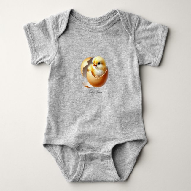 Little Chick Hatching Baby Bodykostym T Shirt (Framsida)