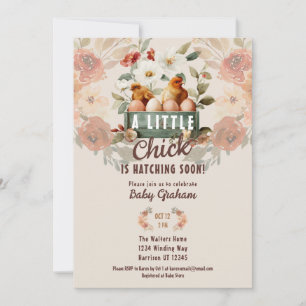 Little Chick Hatching Baby Shower Inbjudningar