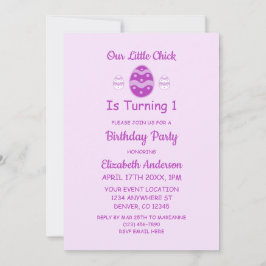 Little Chick Påsk 1:a födelsedagen Inbjudningar