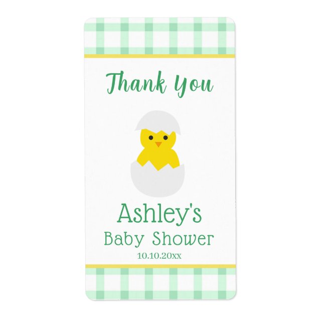 Little Chick To Hatch Gender Neutral Baby Shower Fraktsedel (Framsidan)