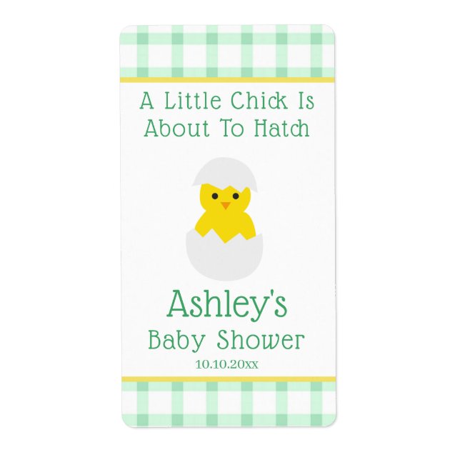 Little Chick To Hatch Gender Neutral Baby Shower Fraktsedel (Framsidan)