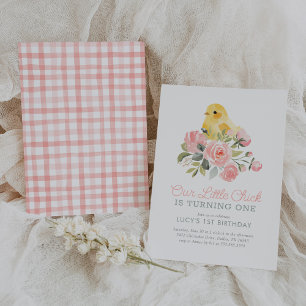 Little Chick Vår 1:a födelsedagen Inbjudningar