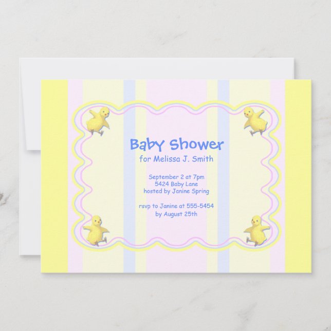 Little Chickens Baby Shower Inbjudningar (Framsida)