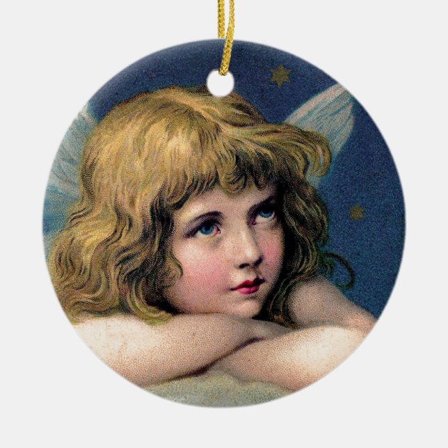 Little christmas angel julgransprydnad keramik (Framsidan)