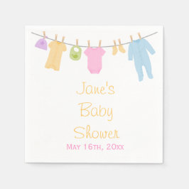 Little Clothes Baby Shower Napkins Pappersservett