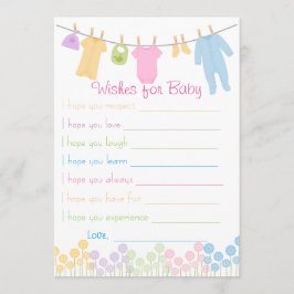 Little Clothes Baby Shower Önskemål for Baby Game Inbjudningar