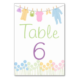 Little Clothes Shower Bord Card Bordsnummer
