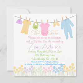 Little Clothes Sip and See Inbjudningar