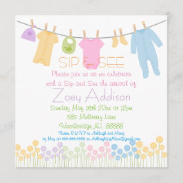 Little Clothes Sip and See Inbjudningar