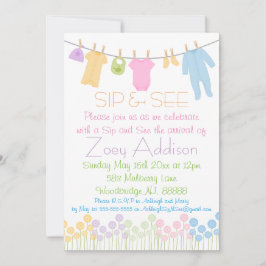 Little Clothes Sip and See Inbjudningar