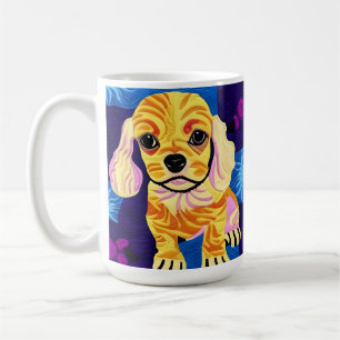 Little Cocker Spain Puppy Quilt like Design Kaffemugg