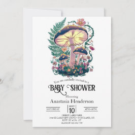 Little Colorful Mushroom Baby Shower Inbjudningar